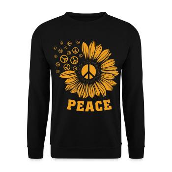 Peace World Peace Gift Idea T-shirt - Unisex Sweatshirt - black - Front - Alina (178cm) & Michal (187cm)