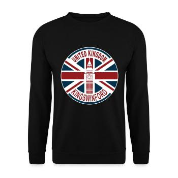Kingswinford United Kingdom UK Union Jack British - Unisex Sweatshirt - black - Front - Alina (178cm) & Michal (187cm)