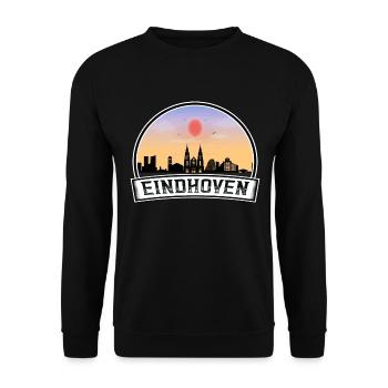 Eindhoven Netherlands Skyline Vintage Sunset Trave - Unisex Sweatshirt - black - Front - Alina (178cm) & Michal (187cm)