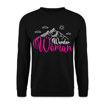 Wander Woman - Wanderwoman - Unisex Pullover - Schwarz - Vorne - Alina (178cm) & Michal (187cm)