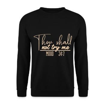 Lustiges sarkastisches Zitat, lustig, Zitate, sarkastisch, so - Unisex Pullover - Schwarz - Vorne - Alina (178cm) & Michal (187cm)