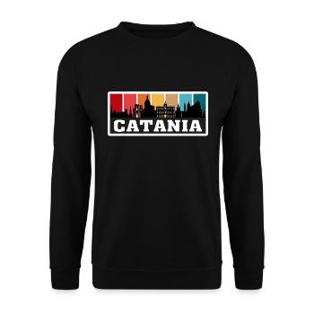 Catane Italie Voyage Souvenir Skyline Silhouette I - Sweat-shirt Unisexe - noir - Devant - Alina (178cm) & Michal (187cm)
