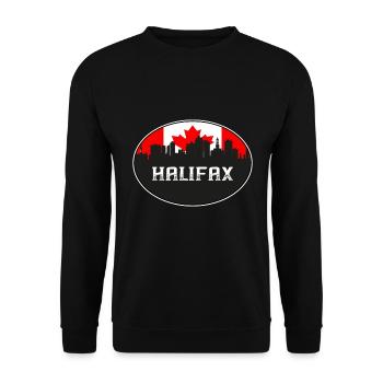Halifax Canada Skyline Silhouette Drapeau canadien Tr - Sweat-shirt Unisexe - noir - Devant - Alina (178cm) & Michal (187cm)