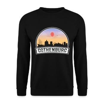 Gothenburg Sweden Skyline Vintage Sunset Travel So - Unisex Sweatshirt - black - Front - Alina (178cm) & Michal (187cm)