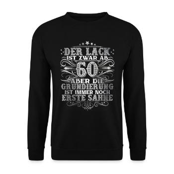 60. Geburtstag - Unisex Pullover - Schwarz - Vorne - Alina (178cm) & Michal (187cm)