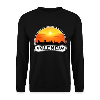 Valence Espagne Skyline Vintage Sunset Voyage Souve - Sweat-shirt Unisexe - noir - Devant - Alina (178cm) & Michal (187cm)