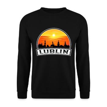 Lublin Pologne Skyline Vintage Sunset Voyage Souven - Sweat-shirt Unisexe - noir - Devant - Alina (178cm) & Michal (187cm)