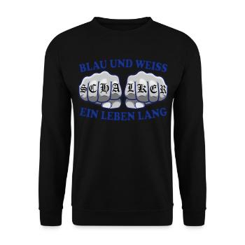 Schalker Ruhrgebiet Ruhrpott Blau Weiß Geschenk - Unisex Pullover - Schwarz - Vorne - Alina (178cm) & Michal (187cm)