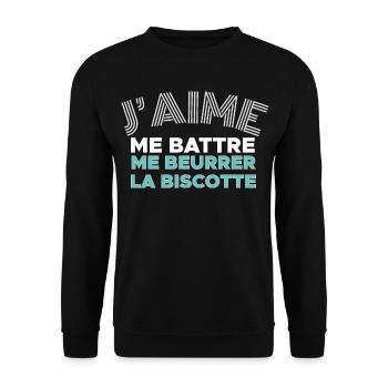 J'aime me battre - Sweat-shirt Unisexe - noir - Devant - Alina (178cm) & Michal (187cm)