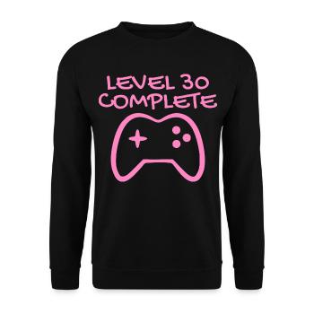 30 anniversaire - Niveau 30 Complete - Gamer 30 ans - Sweat-shirt Unisexe - noir - Devant - Alina (178cm) & Michal (187cm)