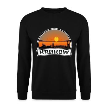 Cracovie Pologne Skyline Vintage Sunset Voyage Souven - Sweat-shirt Unisexe - noir - Devant - Alina (178cm) & Michal (187cm)