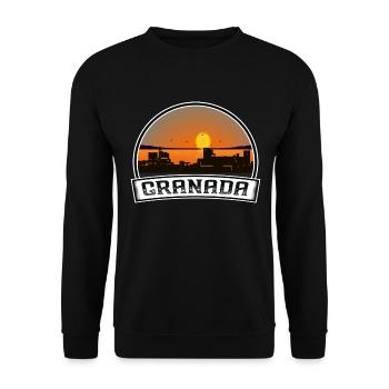 Grenade Espagne Skyline Vintage Sunset Voyage Souven - Sweat-shirt Unisexe - noir - Devant - Alina (178cm) & Michal (187cm)