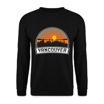Vancouver Canada Skyline Vintage Sunset Travel Sou - Sweat-shirt Unisexe - noir - Devant - Alina (178cm) & Michal (187cm)