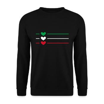 Iran Flag Heart - Unisex Sweatshirt - black - Front - Alina (178cm) & Michal (187cm)
