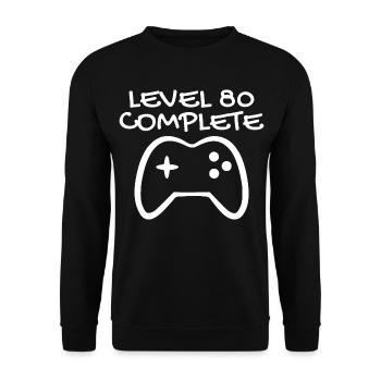 80 anniversaire - Niveau 80 Complete - Gamer 80 ans - Sweat-shirt Unisexe - noir - Devant - Alina (178cm) & Michal (187cm)