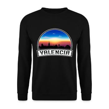 Valence Espagne Skyline Vintage Sunset Voyage Souve - Sweat-shirt Unisexe - noir - Devant - Alina (178cm) & Michal (187cm)