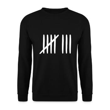 8 birthday tally sheet - 8 years old - Unisex Sweatshirt - black - Front - Alina (178cm) & Michal (187cm)