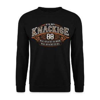 88. Geburtstag Ich Bin Knackige 88 Mal Knackt.... - Unisex Pullover - Schwarz - Vorne - Alina (178cm) & Michal (187cm)