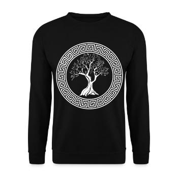Symbole grec de l'olivier blanc - Sweat-shirt Unisexe - noir - Devant - Alina (178cm) & Michal (187cm)
