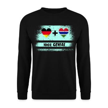 Germany and Gambia 100% Ingenious / Gift - Unisex Sweatshirt - black - Front - Alina (178cm) & Michal (187cm)