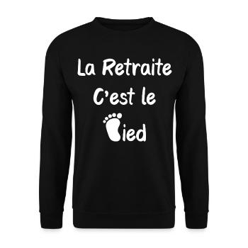La retraite c'est le pied humour - Sweat-shirt Unisexe - noir - Devant - Alina (178cm) & Michal (187cm)