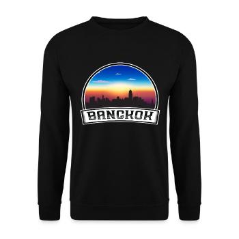 Bangkok Thaïlande Skyline Vintage Sunset Travel Sou - Sweat-shirt Unisexe - noir - Devant - Alina (178cm) & Michal (187cm)
