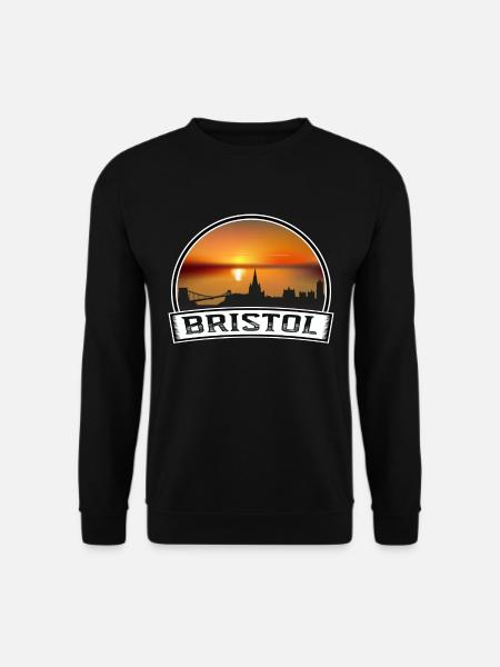 Bristol England Skyline Vintage Sonnenuntergang Reise Souv - Unisex Pullover - Schwarz