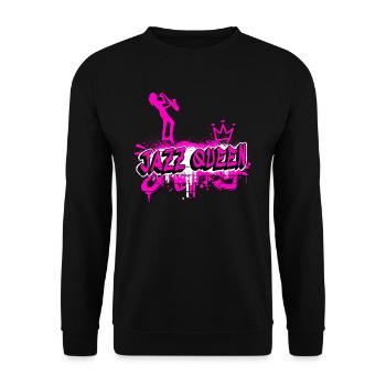 Jazz Queen Graffiti Design - Unisex Pullover - Schwarz - Vorne - Alina (178cm) & Michal (187cm)