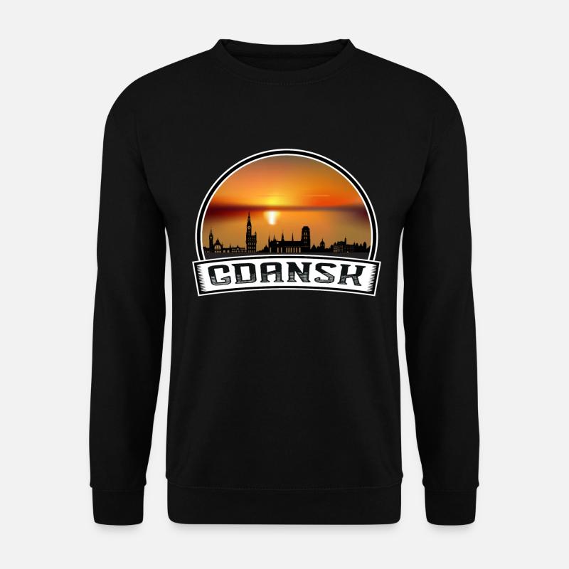 Danzig Polen Skyline Vintage Sonnenuntergang Reise Souven - Unisex Pullover - Schwarz