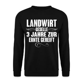 Landwirt Geselle Azubi Gesellenprüfung - Unisex Pullover - Schwarz - Vorne - Alina (178cm) & Michal (187cm)