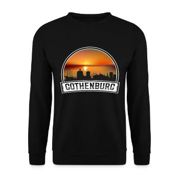 Gothenburg Sweden Skyline Vintage Sunset Travel So - Unisex Sweatshirt - black - Front - Alina (178cm) & Michal (187cm)
