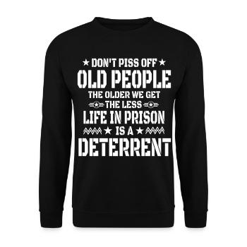 Don't Piss Off Old People - Sweat-shirt Unisexe - noir - Devant - Alina (178cm) & Michal (187cm)