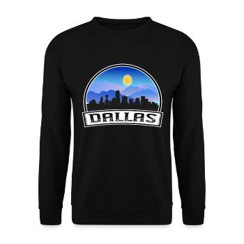Dallas Texas États-Unis Skyline Vintage Sunset Travel Sou - Sweat-shirt Unisexe - noir - Devant - Alina (178cm) & Michal (187cm)