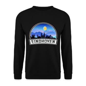 Eindhoven Netherlands Skyline Vintage Sunset Trave - Unisex Sweatshirt - black - Front - Alina (178cm) & Michal (187cm)