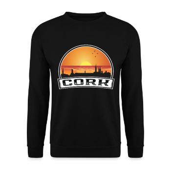 Cork Irlande Skyline Vintage Sunset Travel Souveni - Sweat-shirt Unisexe - noir - Devant - Alina (178cm) & Michal (187cm)