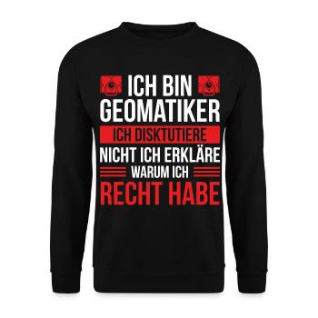 Geodäsie Geomatiker Theodolit Vermessungstechniker - Unisex Pullover - Schwarz - Vorne - Alina (178cm) & Michal (187cm)