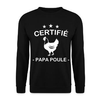 Certifié Papa Poule - Sweat-shirt Unisexe - noir - Devant - Alina (178cm) & Michal (187cm)