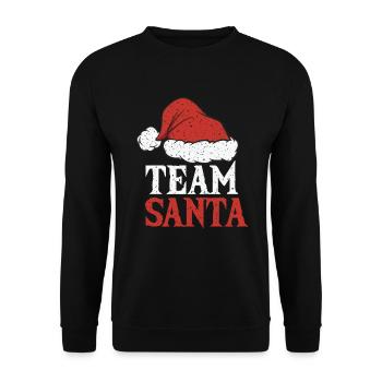 Team Santa Christmas Family Pyjamas - Unisex Pullover - Schwarz - Vorne - Alina (178cm) & Michal (187cm)
