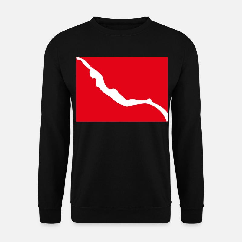 Freitauchflagge mit Mädchen Freediver - Unisex Pullover - Schwarz