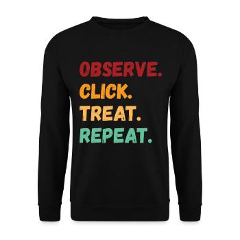 Click Treat Dog Training - Unisex Sweatshirt - black - Front - Alina (178cm) & Michal (187cm)