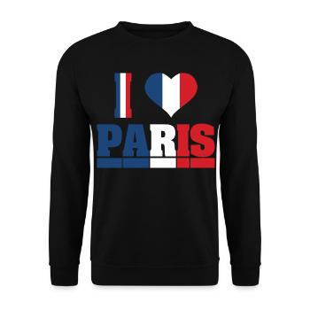 I love paris j’aime Paris France - Sweat-shirt Unisexe - noir - Devant - Alina (178cm) & Michal (187cm)