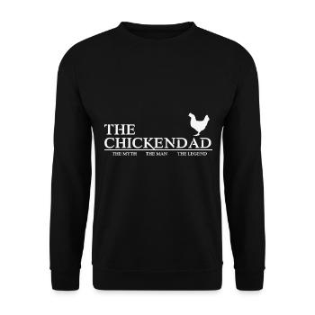 La légende du cadeau de la fête des pères Chickendad - Sweat-shirt Unisexe - noir - Devant - Alina (178cm) & Michal (187cm)