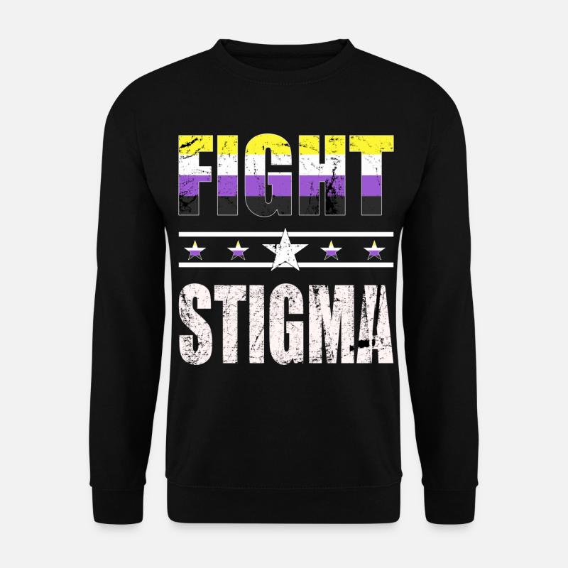 Fight Stigma - LGBTQ - Non-Binary - Unisex Sweatshirt - black