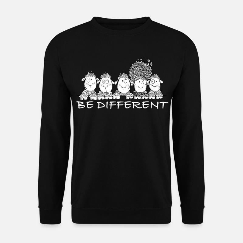 Be Different Sheep with Saying - Unisex Sweatshirt - black