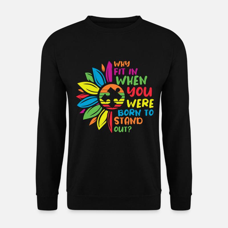Warum fit in Autism Awareness Flower - Unisex Pullover - Schwarz