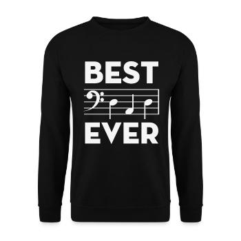 Best Dad Ever Music Note Chords - Unisex Sweatshirt - black - Front - Alina (178cm) & Michal (187cm)