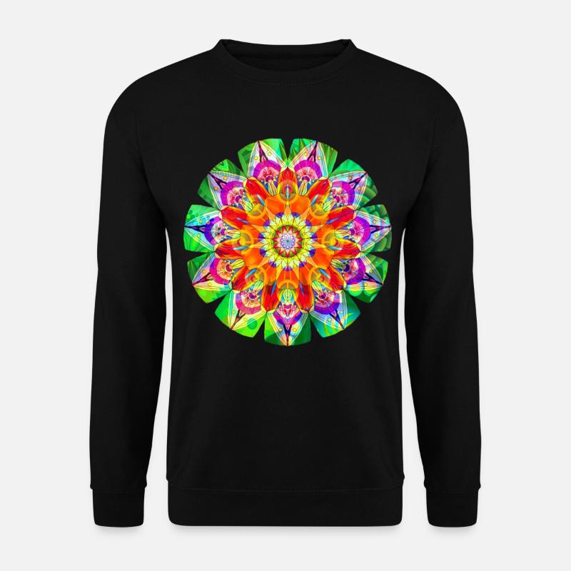 Farbenfrohes hippes Mandala - Unisex Pullover - Schwarz