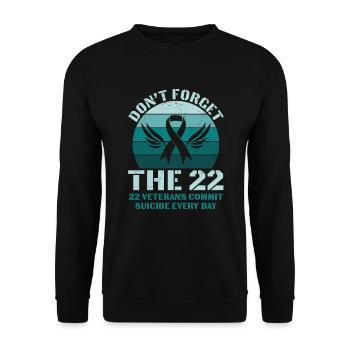 Dont Forget 22 Veterans Ptsd Awareness - Unisex Sweatshirt - black - Front - Alina (178cm) & Michal (187cm)