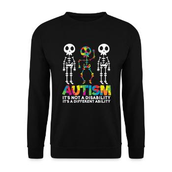L’autisme n’est pas un squelette de handicap - Sweat-shirt Unisexe - noir - Devant - Alina (178cm) & Michal (187cm)