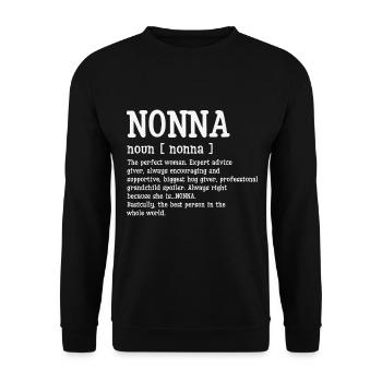 Nonna Defination Mothers Day - Unisex Sweatshirt - black - Front - Alina (178cm) & Michal (187cm)